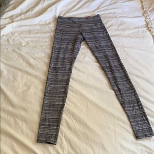 Grey striped lululemon tights
